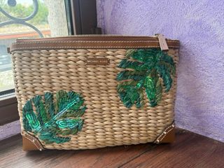 Bolso Michael Kors Rafia Hojas Verdes