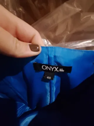 Vestido fiesta largo azul turquesa