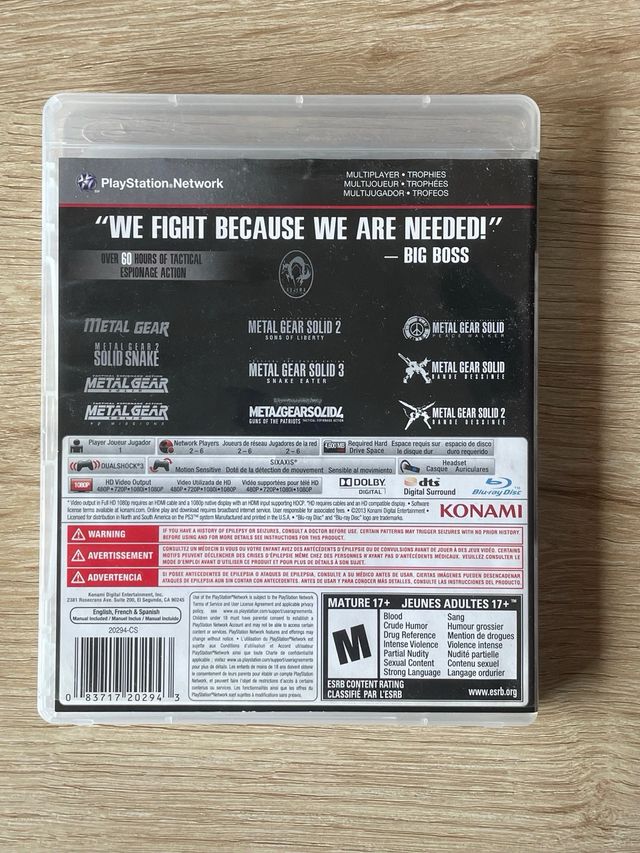 Metal Gear Solid The Legacy Collection PS3