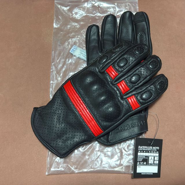 Guantes de moto cuero Talla M (8,5) Homologados CE