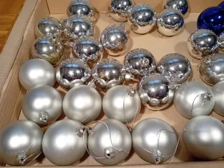 50 Palline Natale Blu e Argento