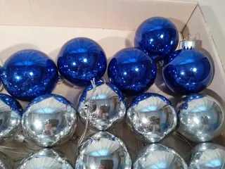 50 Palline Natale Blu e Argento