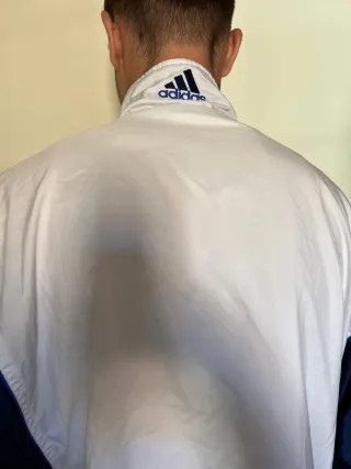 Chaqueta Adidas Vintage Azul y Blanca