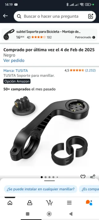 Soporte Garmin Tusita Negro