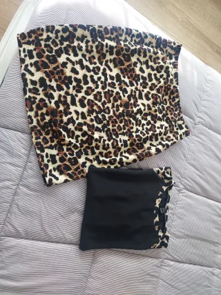 Conjunto falda y camiseta estampado animal