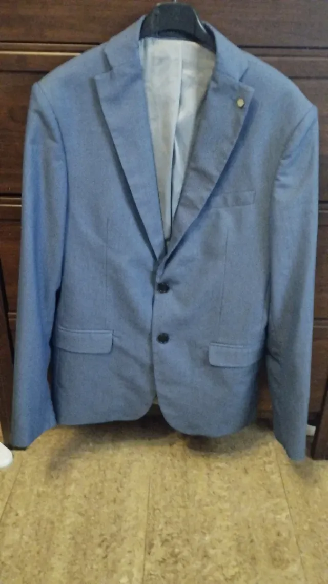 Chaqueta de traje azul grisáceo hombre Talla M