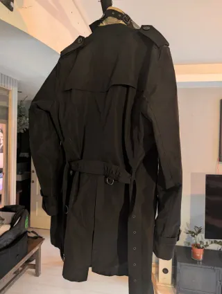 Gabardina Burberry Negra Impermeable