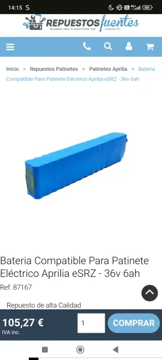 Batería Patinete Eléctrico 36v