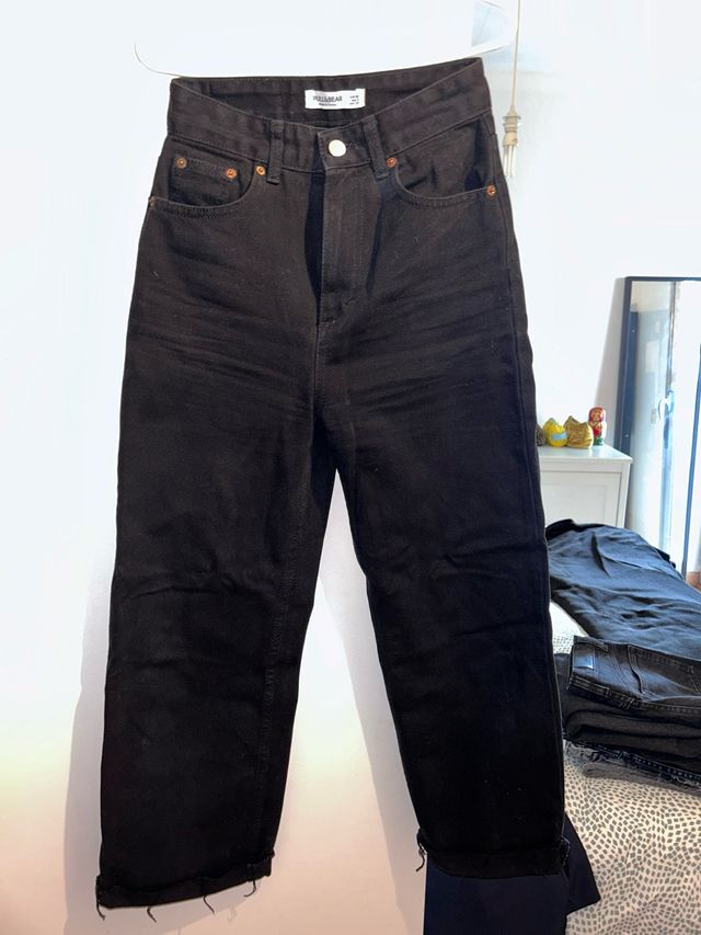 Vaqueros Rectos Tiro Medio Talla 32 100%