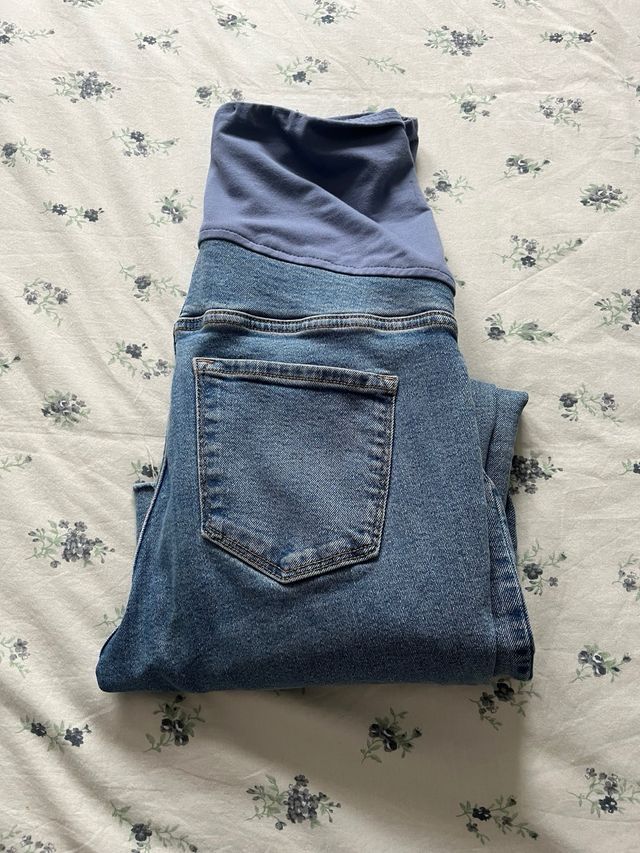 Pantalón vaquero premamá azul