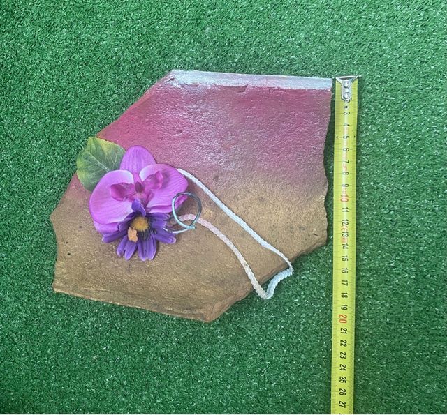 Piedra Decorativa Rústica Con Flores