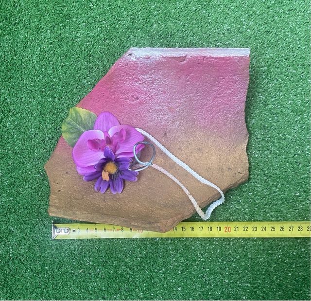 Piedra Decorativa Rústica Con Flores