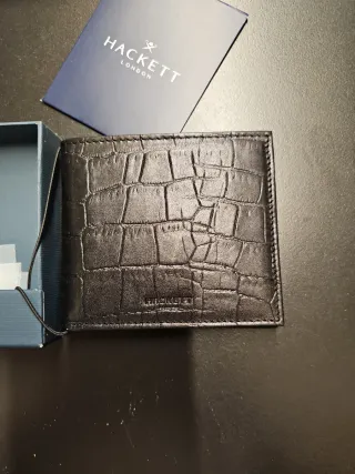 Cartera Hackett London Piel Cocodrilo Negra