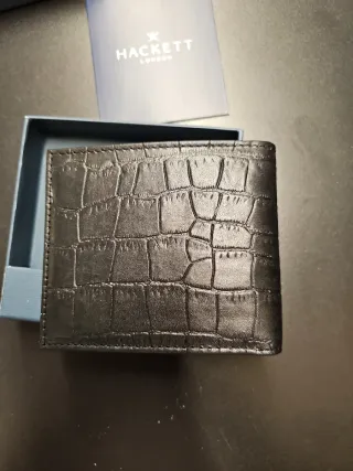 Cartera Hackett London Piel Cocodrilo Negra
