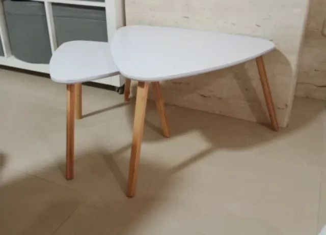 Juego 2 mesas auxiliares triangulares