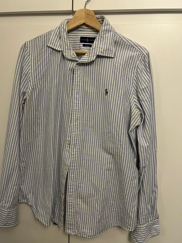 Camisa Polo Ralph Lauren Rayas Azul Blanco