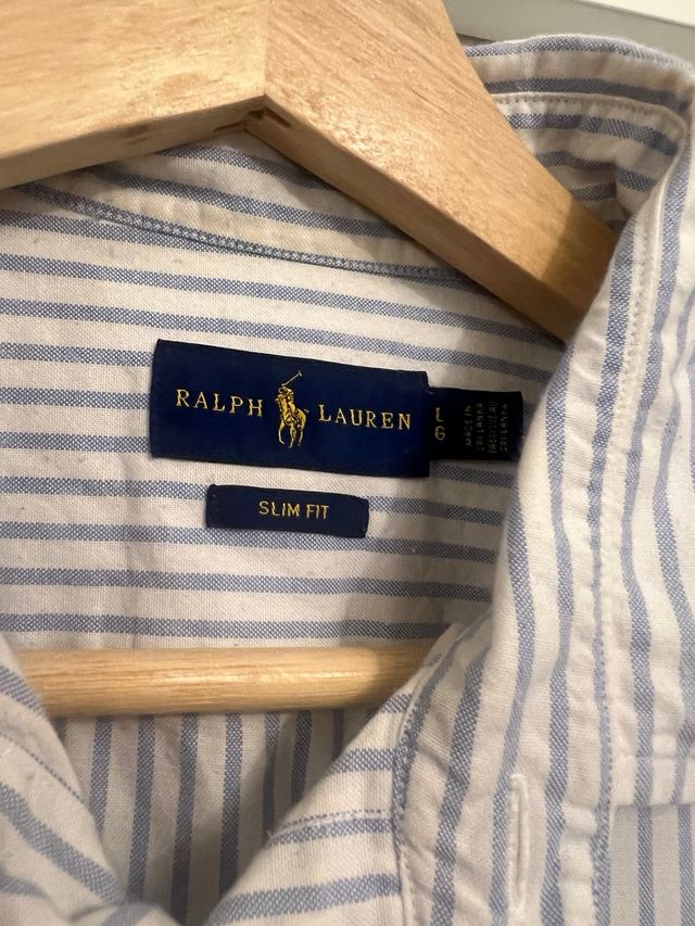 Camisa Polo Ralph Lauren Rayas Azul Blanco