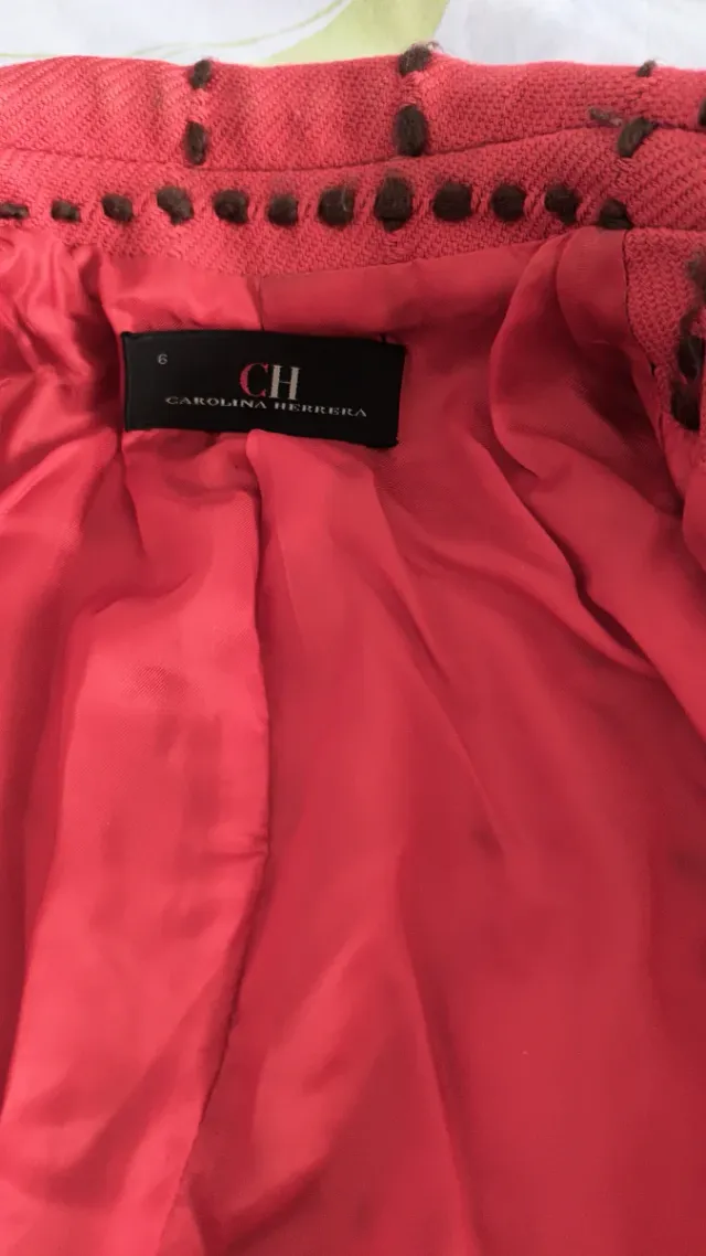 Chaqueta Carolina Herrera Roja Cuadros