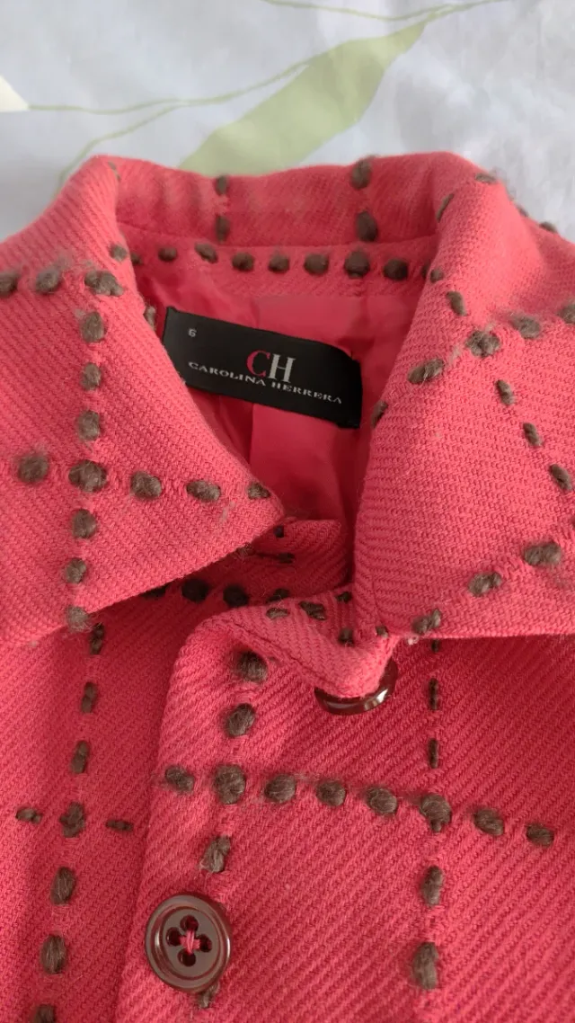 Chaqueta Carolina Herrera Roja Cuadros