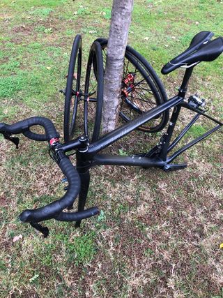 Cuadro y manillar carbono Scott bici freno zapata