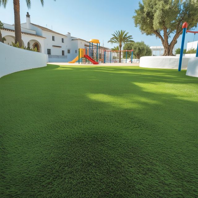 Césped artificial reutilizado