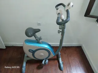 Bicicleta Estática Fitness Azul y Gris