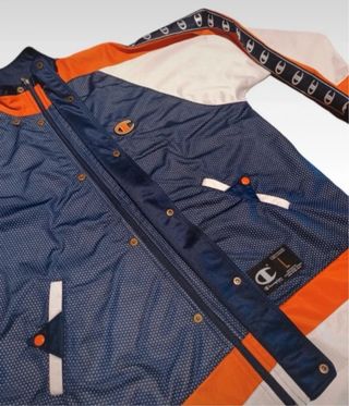 Giacca Champion vintage blu arancio taglia L