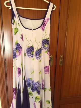 Vestido Flamenca Morado y Blanco