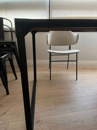 Mesa madera y metal interior/exterior