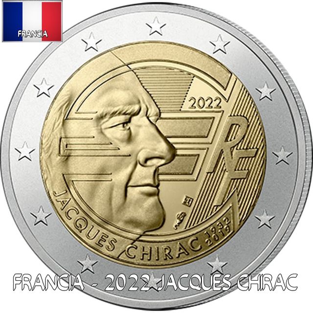 Moneda 2€ Francia 2022 Jacques Chirac