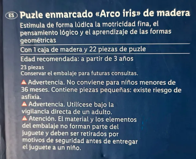 Puzzle madera arcoíris Playtive 23 piezas