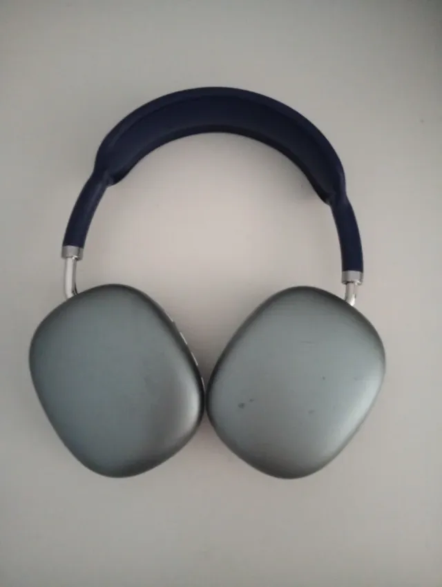 Cascos tipo Apple Azul y Plateado