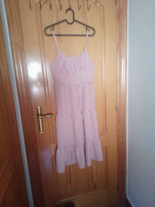 Vestido midi Shein tirantes rosa talla L