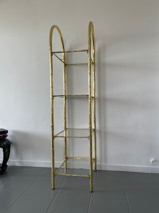 Estantería Vintage Latón y Cristal