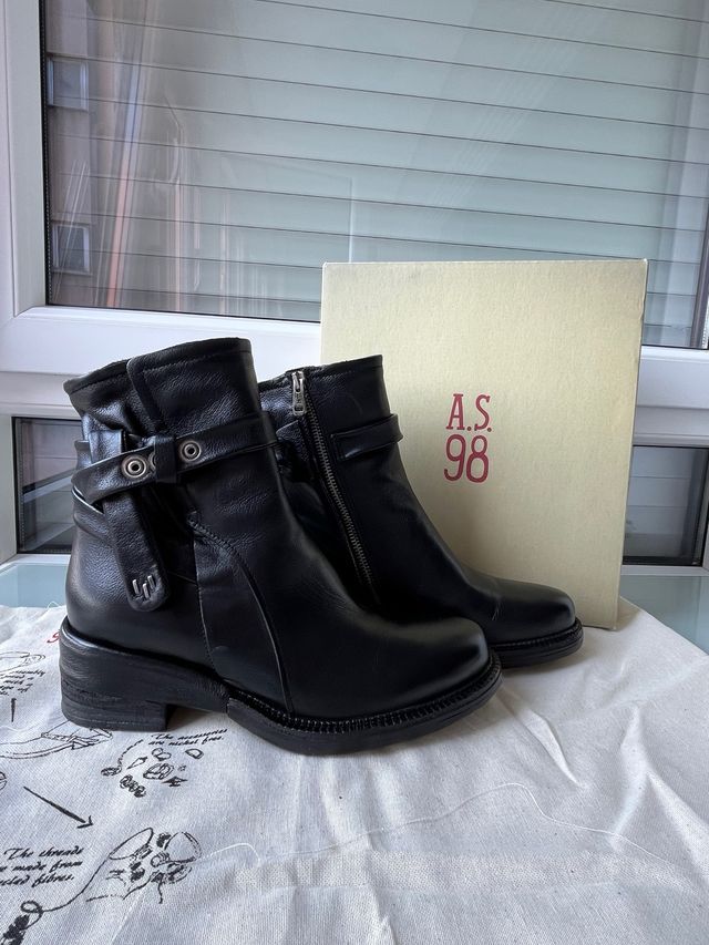 Botines piel A.S. 98 negros