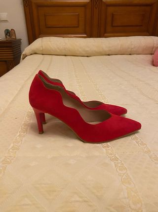 Zapatos rojos tacón talla 37