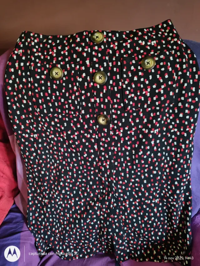 Falda Sfera Talla S/36 Estampado Botones