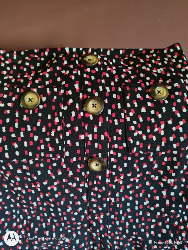 Falda Sfera Talla S/36 Estampado Botones