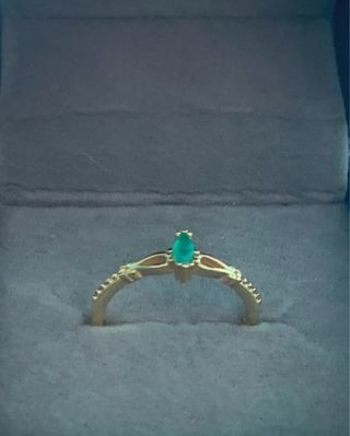 Anillo Oro Chapado Esmeralda Natural Marquise