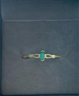 Anillo Oro Chapado Esmeralda Natural Marquise