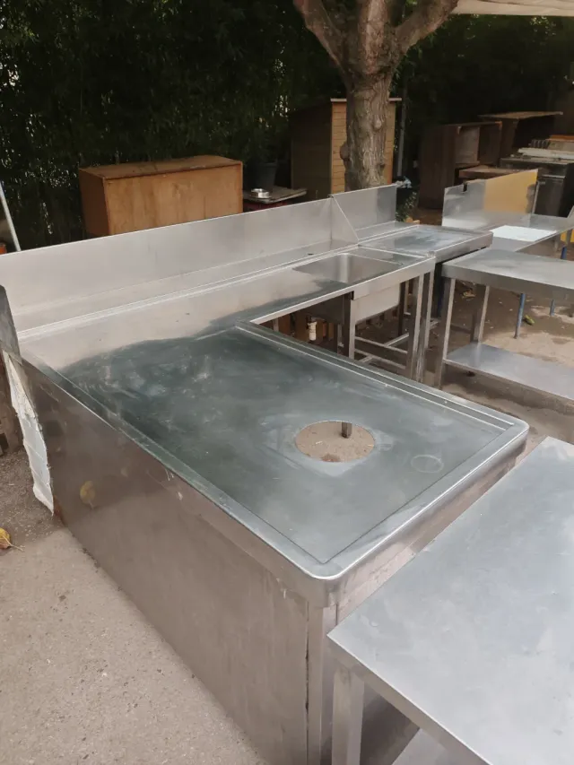 Fregadero de acero inoxidable de 1 seno