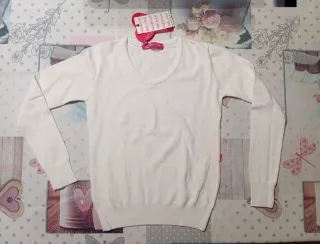 Maglioncino bianco bambina taglia 9-10 anni (134)