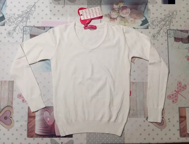 Maglioncino bianco bambina taglia 9-10 anni (134)