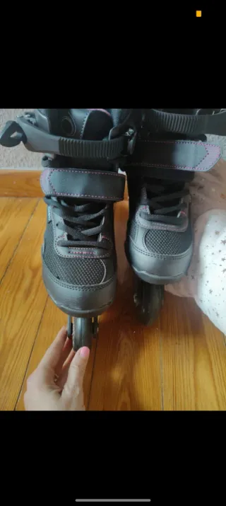 Patines en línea Oxelo active fit.3 negros y rosas