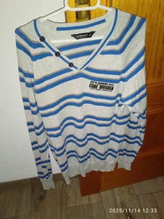 Jersey rayas azul y gris talla S