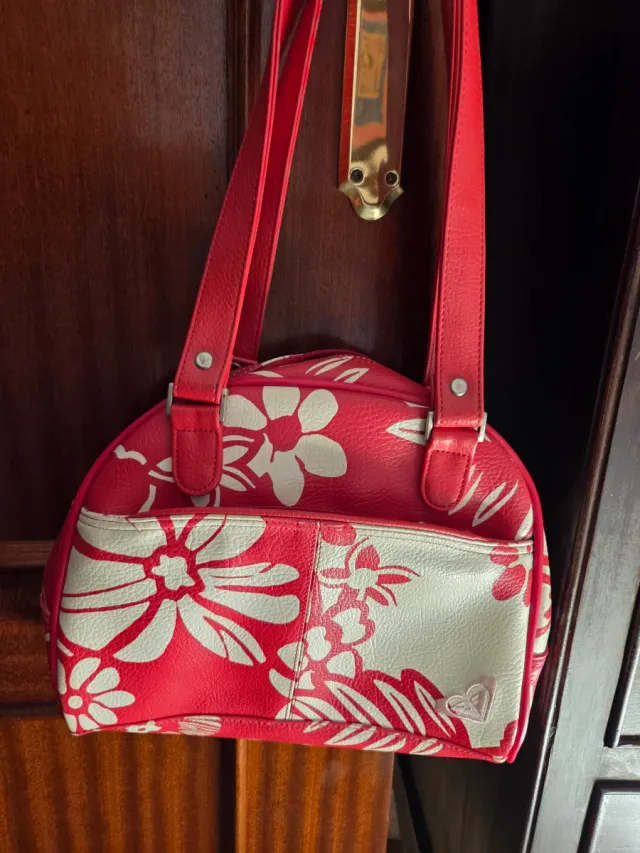 Bolso piel y piel sintética beige