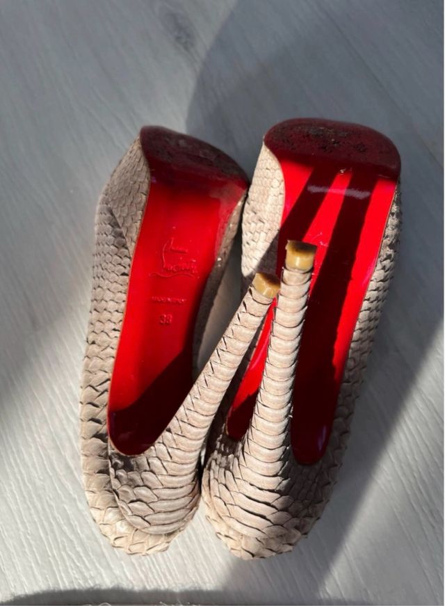 Zapatos Christian Louboutin Lady Peep Piton