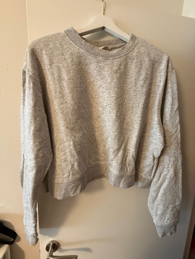 Sudadera gris jaspeada