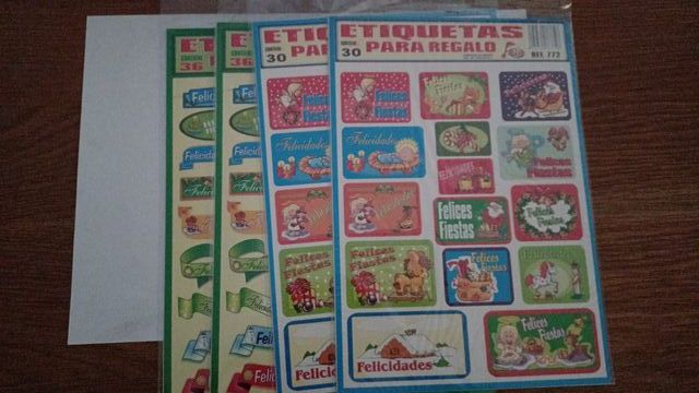 Lote etiquetas adhesivas regalo Navidad-cumpleaños