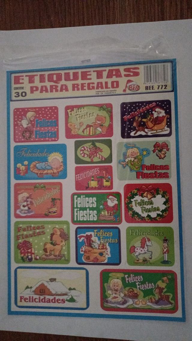 Lote etiquetas adhesivas regalo Navidad-cumpleaños